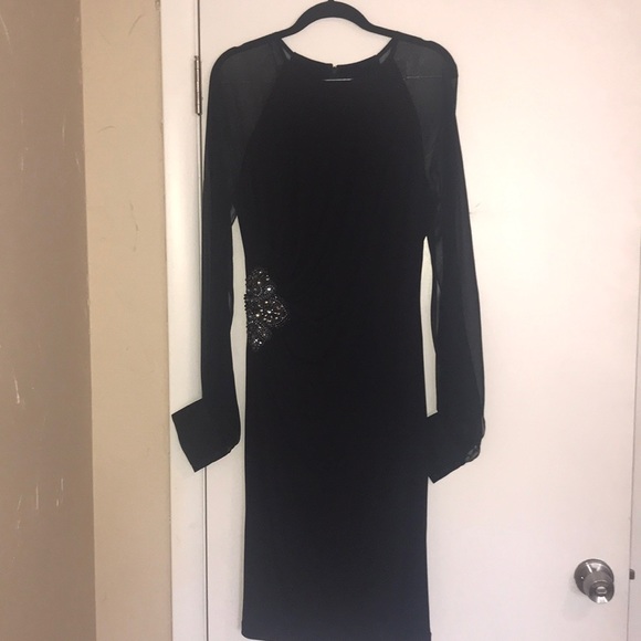 David Meister Dresses & Skirts - David Meister beaded navy cocktail dress.